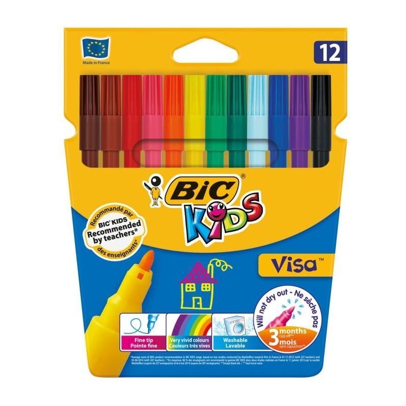 Feutres BIC Pointes fines (Paquet de 12)
