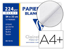Pochette de canson blanc 224g